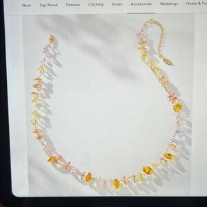 NWT Anthropologie multi colored pink necklace